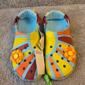 Crocs Classic Sensory Friendly Terry Strap Pop Flower Clogs Mens‎ 13 EU 48 NEW